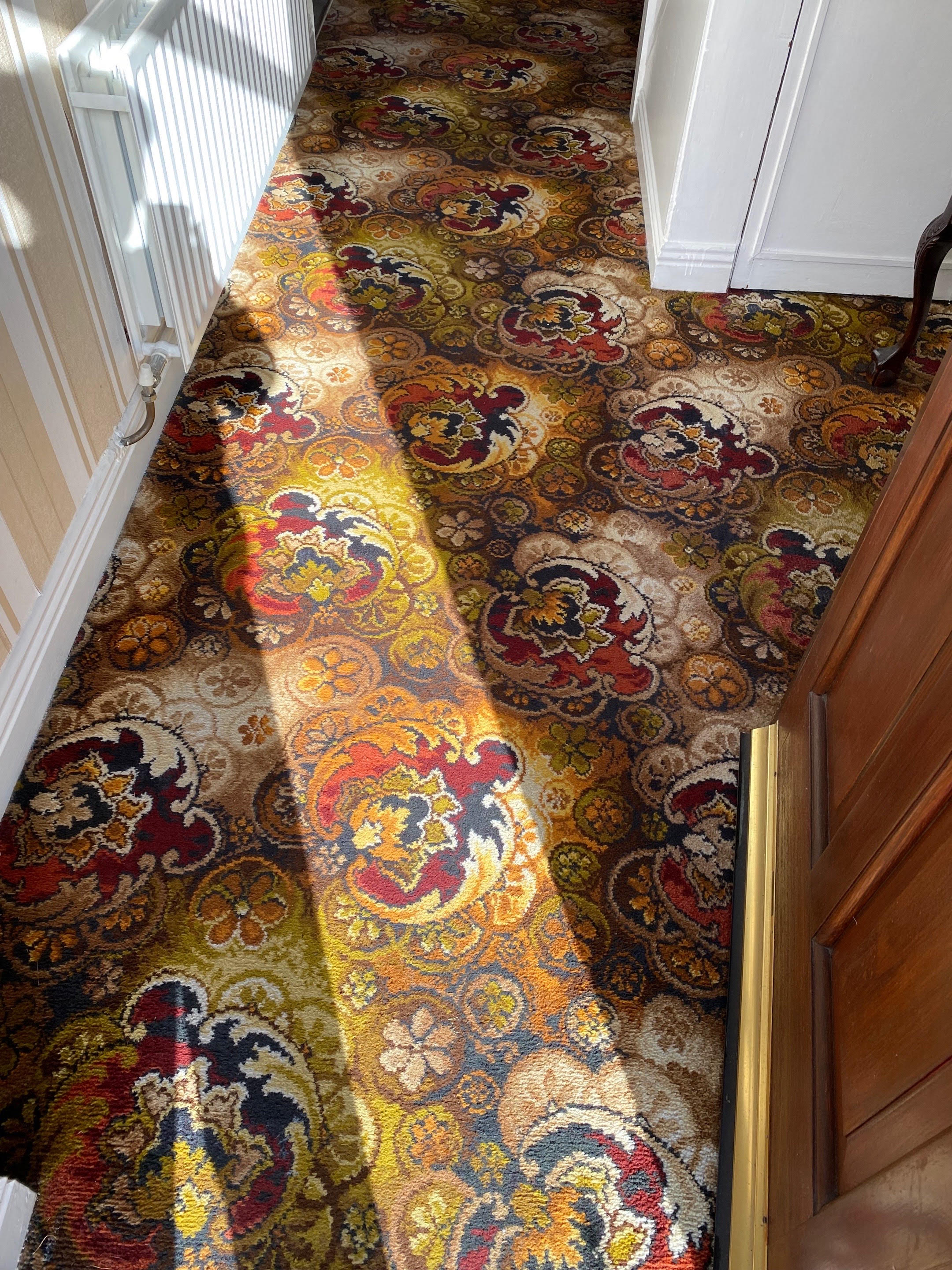 image of an old colourful carpet after being cleaned