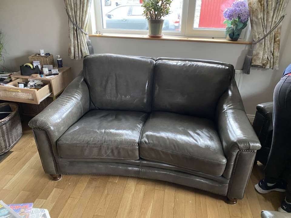 leather sofa that we recently cleaned in Galway