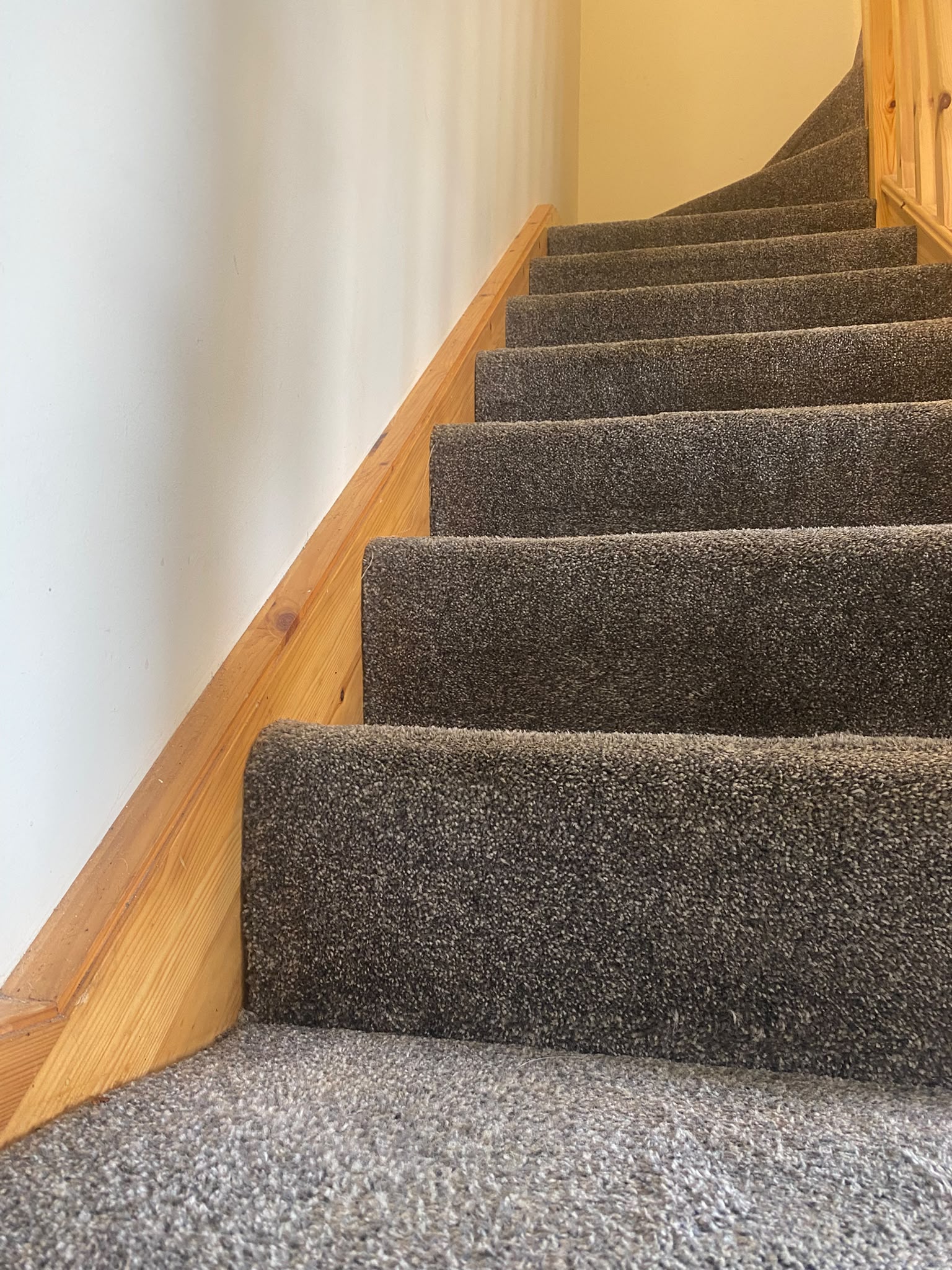  image of a stairs carpet after being cleaned in Galway